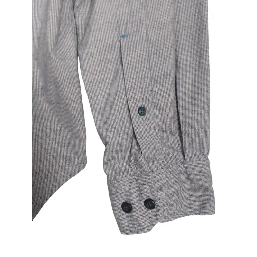 BANANA REPUBLIC‎ Mens Size M Grant Fit Gray Cotton Button Up Shirt